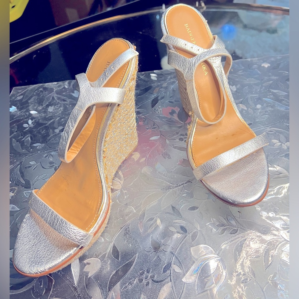 Badgley Mischka Silver Chrome Sandals